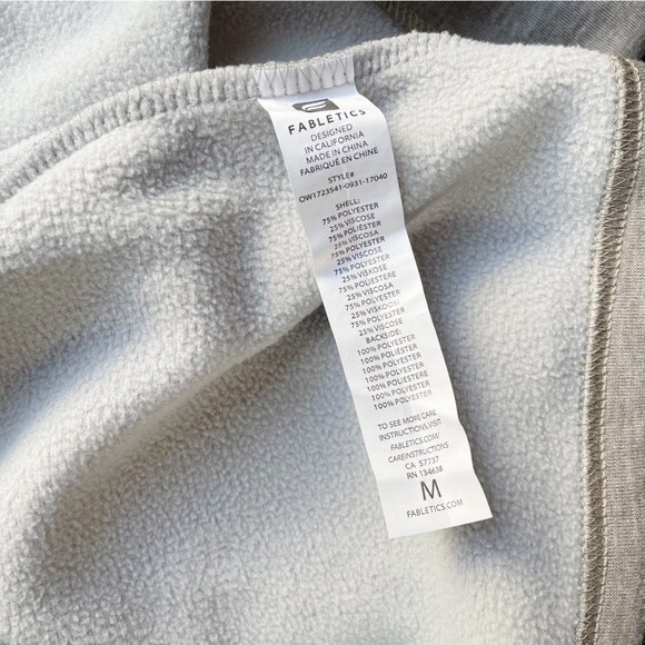 Fabletics Sage Coat Sandstone Terry Fleece Athleisure Cozy Cardigan Size Medium - Picture 10 of 11